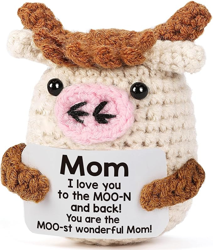 Mothers Day Birthday Gifts for Mom from Daughter - Handmade Crochet Cow Moms Gifts for Mother’s... | Amazon (US)