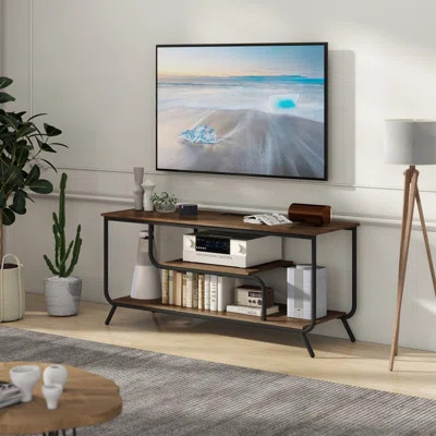 Modern Small TV Console With LED Light, Light Grey, Fits Tvs Up To 55" | Gift Idea | Wayfair North America