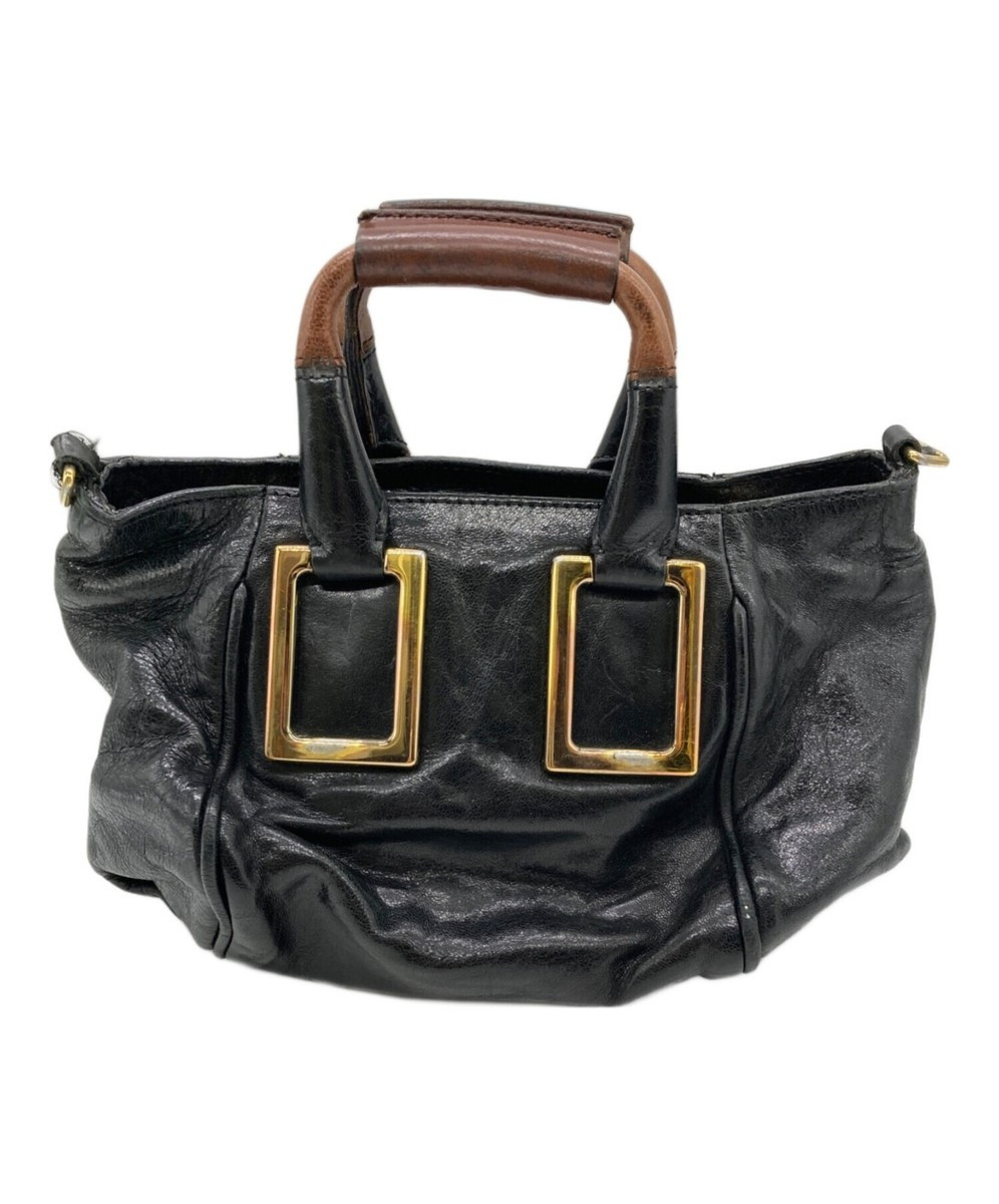 Auth Chloe Ethel 2way Handbag Shoulder Bag Leather Black Gold Zipper Women's | eBay | eBay US
