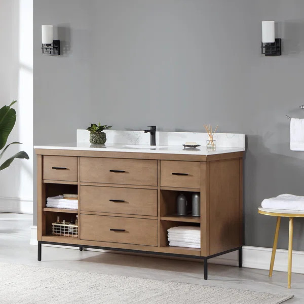 Arroyo 60'' Single Bathroom Vanity with Cultured Marble Top | Wayfair North America