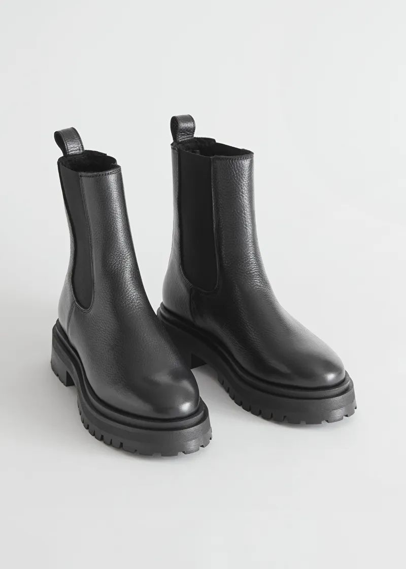 Lined Chunky Chelsea Leather Boots | & Other Stories (EU + UK)