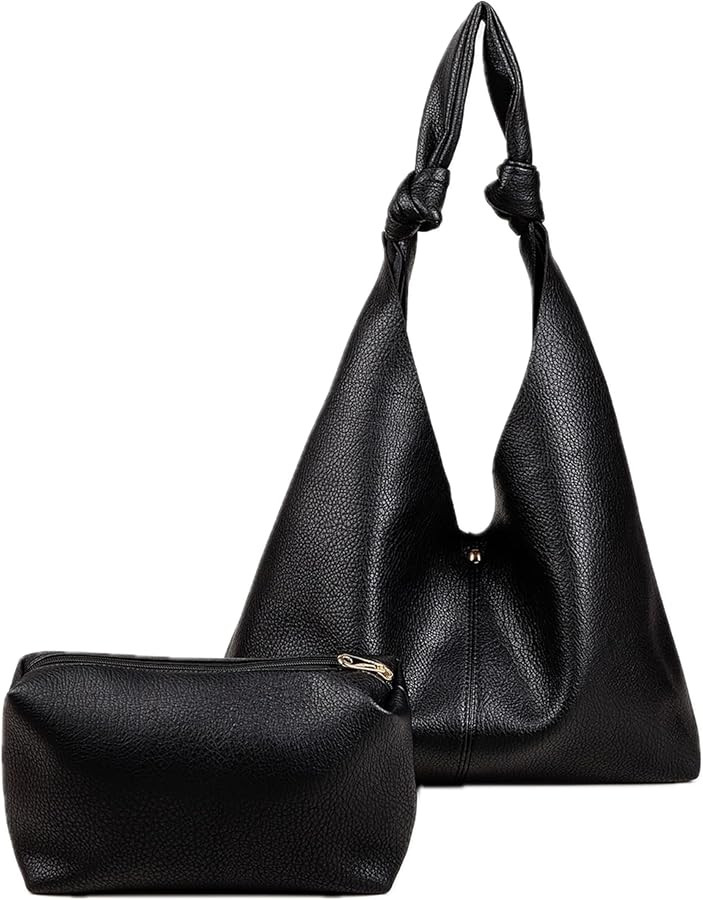 Large Clutch Purses for Women, Knoted Woven Top Handle Handbag for Women, Soft Leather Shoulder H... | Amazon (US)