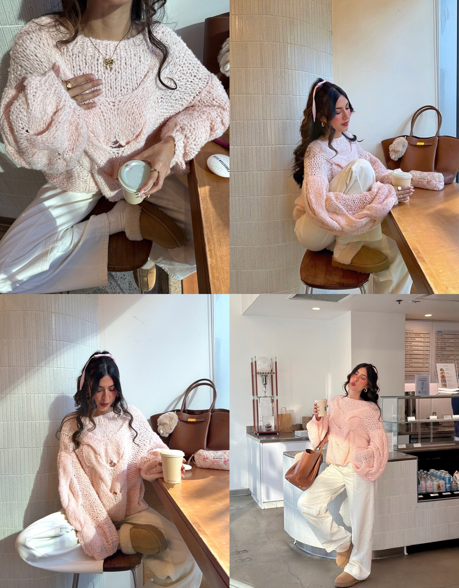 Cozy oversized pink sweater - cozy cafe outfit ☕️💖🍂🫶🏼

#LTKHoliday #LTKSeasonal