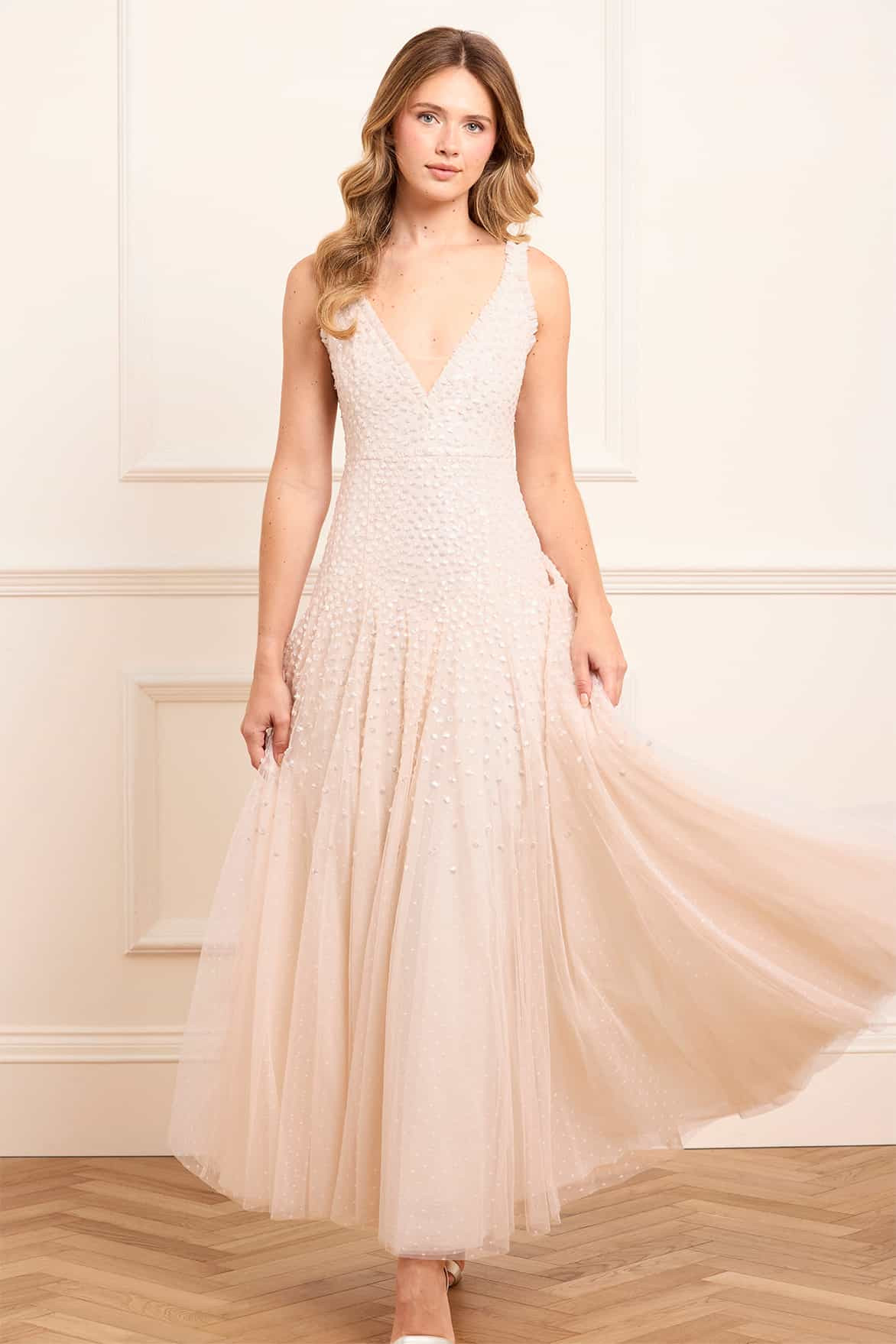 Sequin Cascade Cami Plunge Gown | Needle & Thread