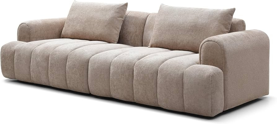 Sofá modular de 100 pulgadas, moderno y minimalista, material de terciopelo de felpilla con 2 al... | Amazon (US)