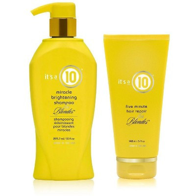 It's a 10 Ten Miracle BRIGHTENING SHAMPOO (10 oz) & 5 Five Minute Hair Repair (5 oz) FOR BLONDES | 2 piece DUO SET KIT | Target