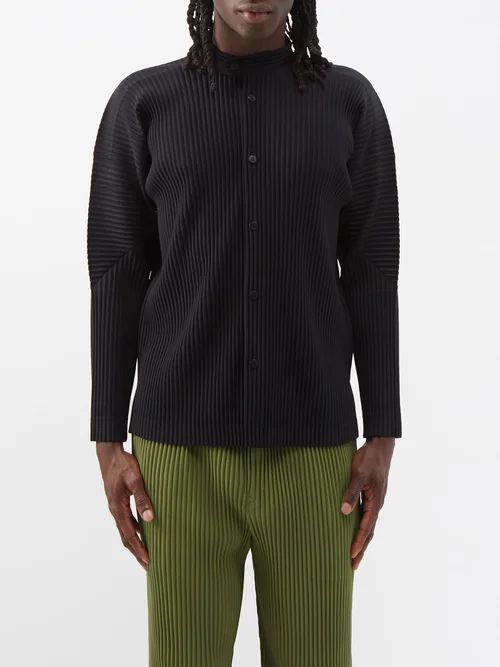 Homme Plissé Issey Miyake - Stand-collar Technical-pleated Shirt - Mens - Black | Matches (UK)