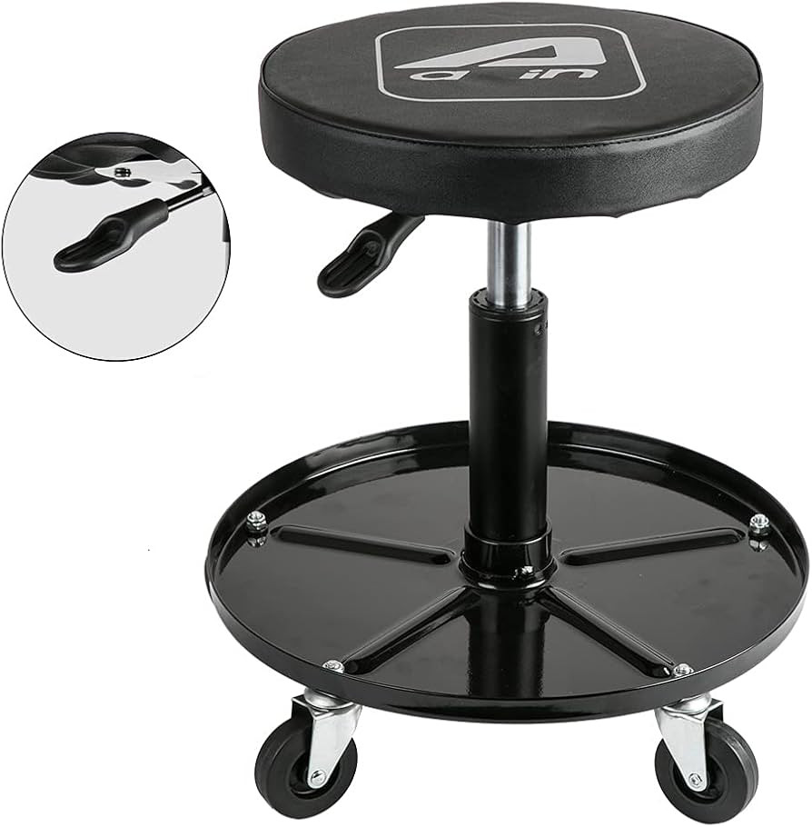 Aain LT2A Heavy-Duty Adjustable Mechanic's Roller Seat Adjustable Rolling Stool with Wheels & Too... | Amazon (US)