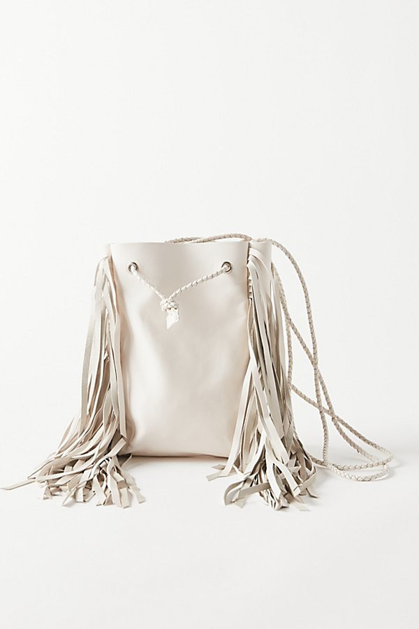 UO Harper Leather Fringe Bucket Bag | Urban Outfitters (US and RoW)