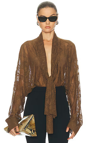 for FWRD Super Oversized Boyfriend Stretch Lace Bodysuit | FWRD 