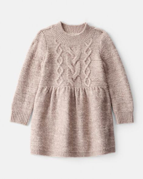 Baby Girl Sweater Knit Long-Sleeve Dress - Brown | Carter's Inc