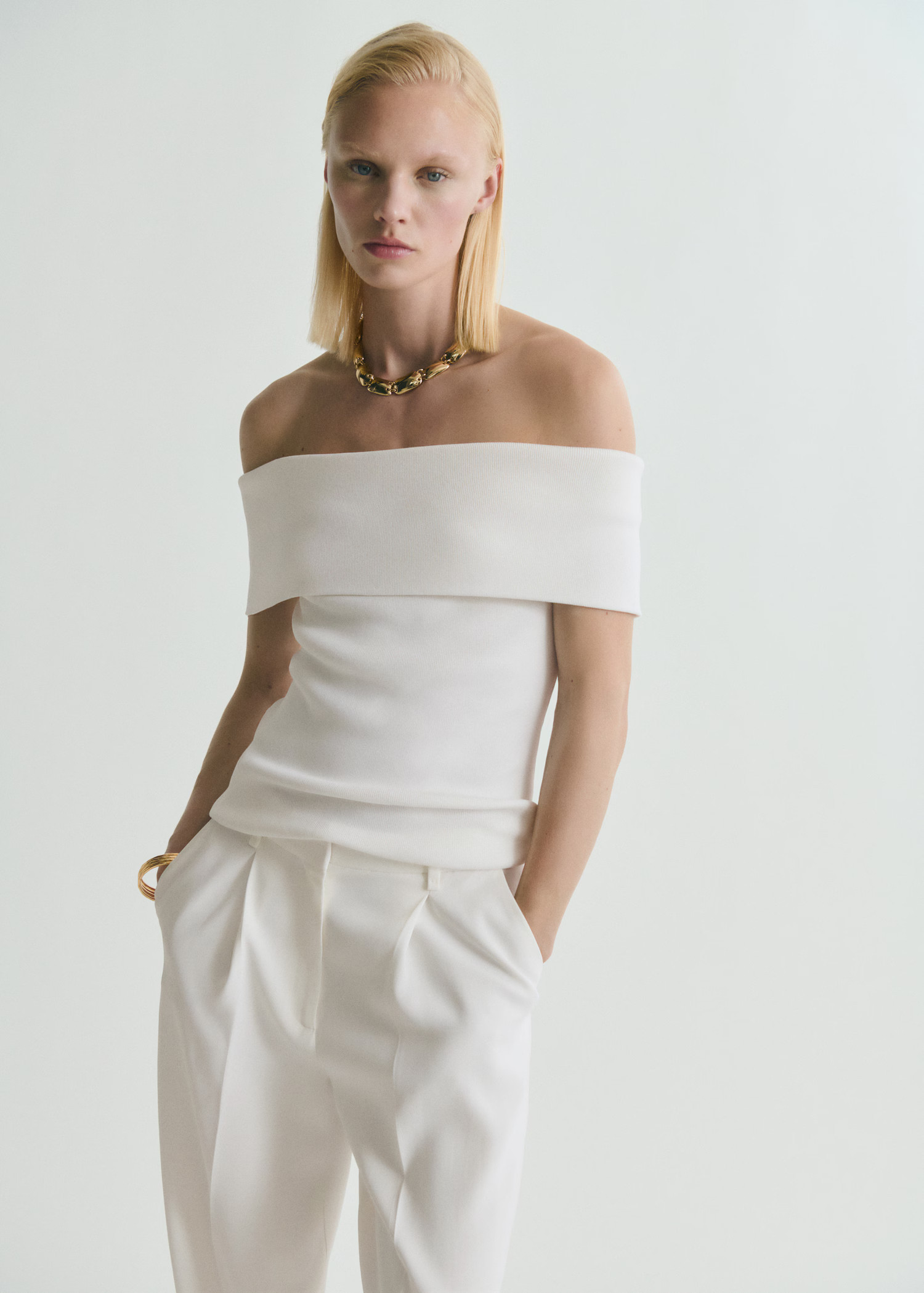 Strapless knitted top - Women | MANGO USA | Mango (US/MX/AU)