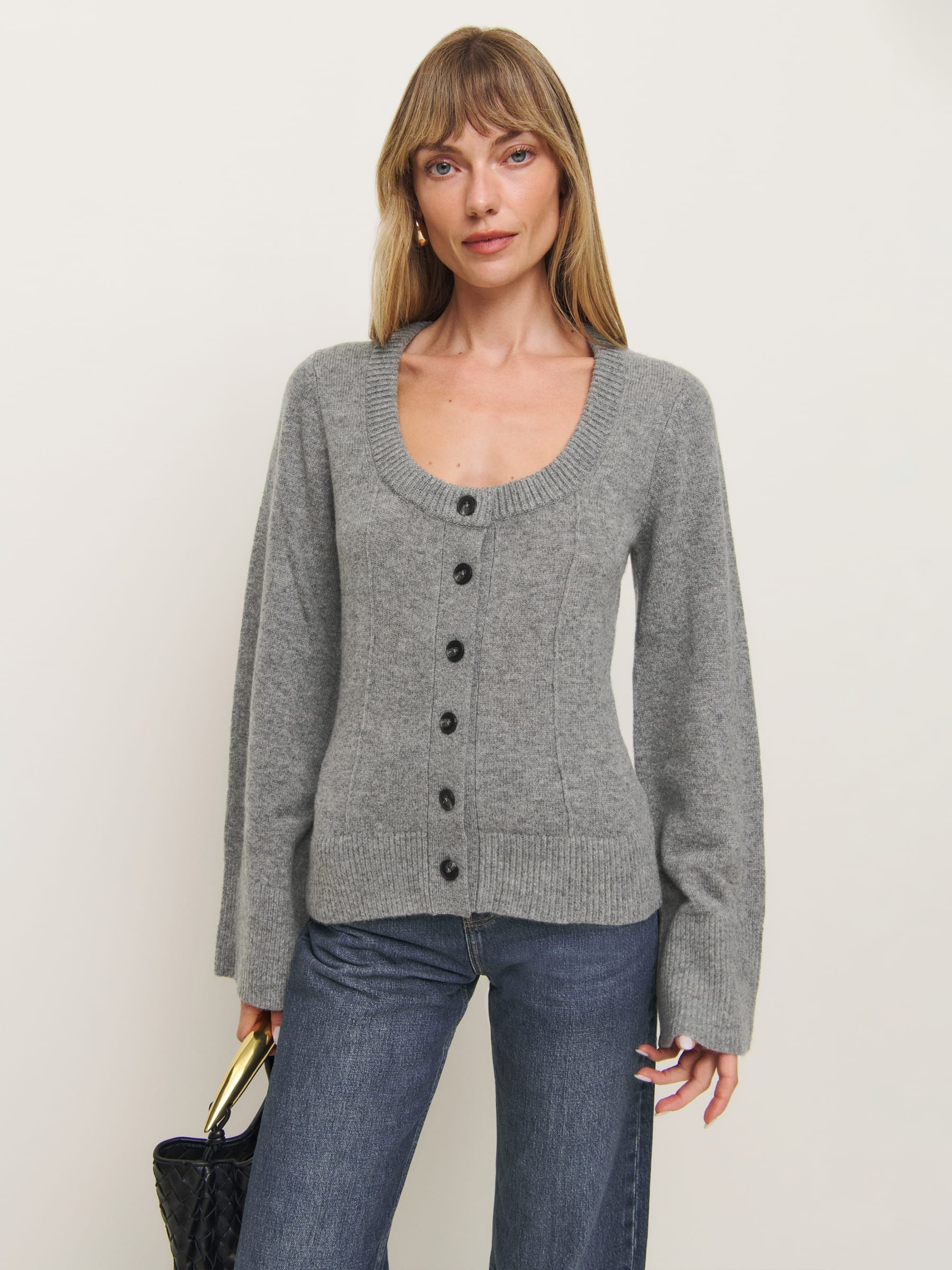 Karina Regenerative Wool Scoop Neck Cardigan | Reformation (Global)