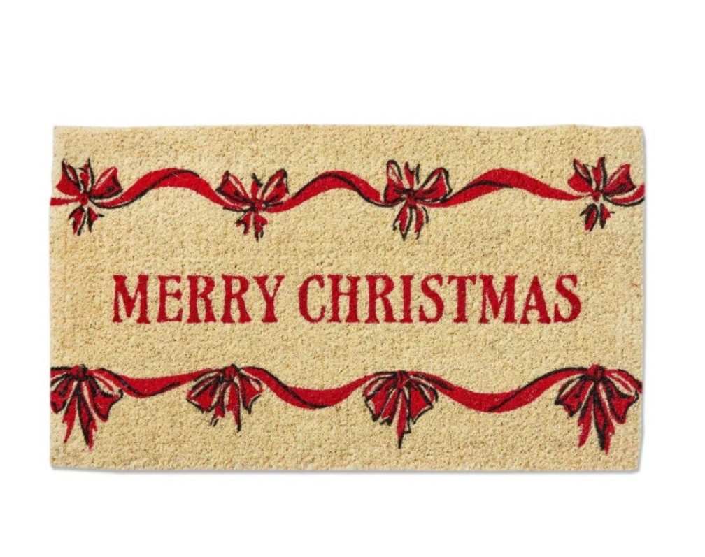 Merry Christmas Bow Door Mat 

#LTKHoliday #LTKHome #LTKFindsUnder50
