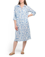 Linen Blend Maxi Beach Cover-up Shirt | The Vacation Shop | Marshalls | Marshalls