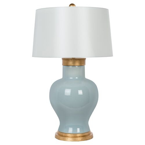 Paradiso Cove Table Lamp, Mist Blue/Gold Leaf | One Kings Lane