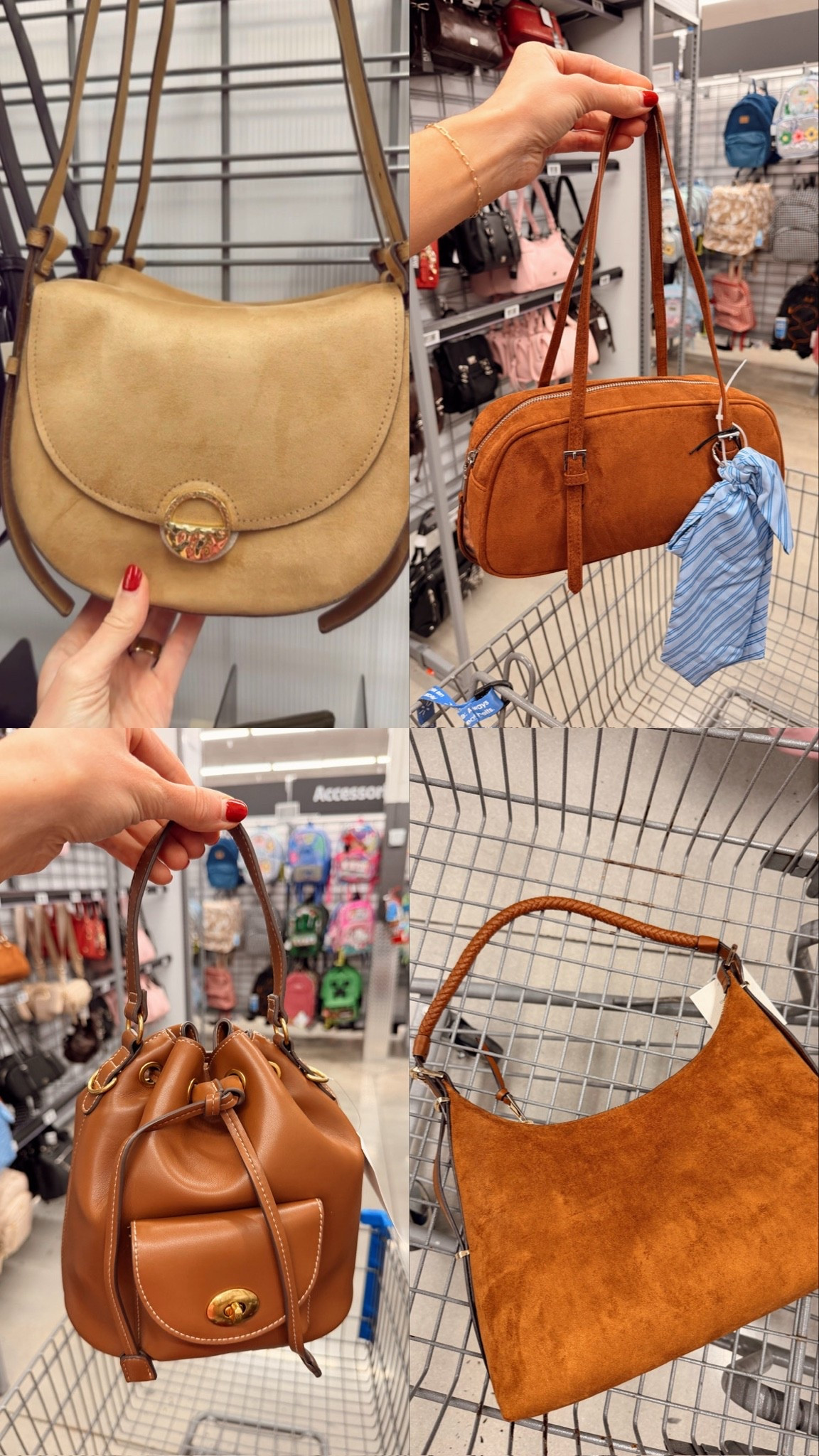 @Walmart  bag game is so strong right now 🤎 Loving this tan saddle bag, cognac clutch with the scarf tie, drawstring bucket bag, and suede hobo. So many good options for fall that don’t break the bank. Linking my favorites below!

#LTKSeasonal #LTKootd #LTKTravel
