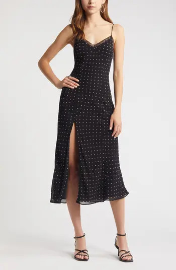 Polka Dot Lace Trim Slipdress | Nordstrom
