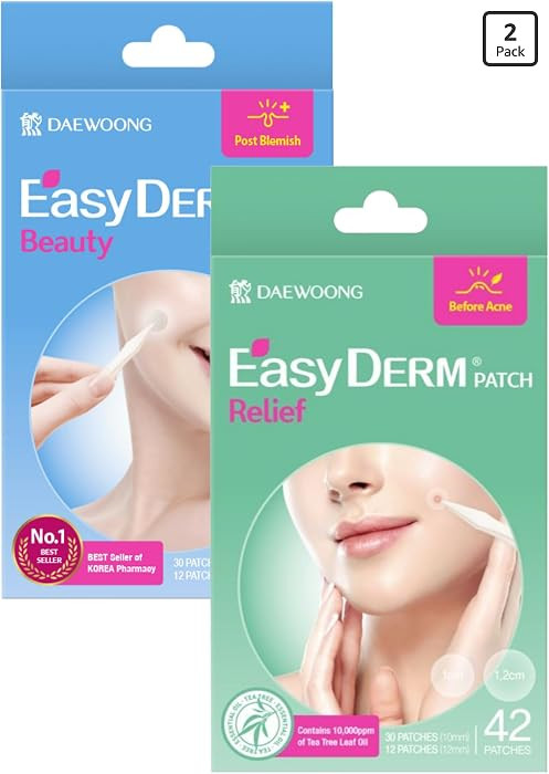 EasyDerm Beauty(42ea)&Relief(42ea) Pimple Patch Duo- Hydrocolloid&Tea Tree | Amazon (US)