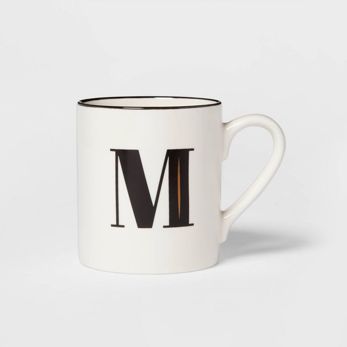 16oz Stoneware Monogram M Mug White - Threshold™ | Target