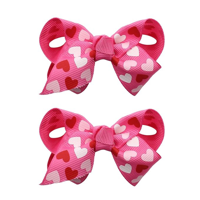 Red Pink Hair Bow Clips for Women Valentine’s Day Bowknot Hair Barrettes 3in Bow Hair Clips Han... | Amazon (US)