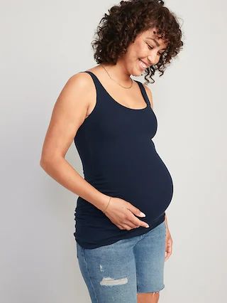 Maternity First-Layer Rib-Knit Side-Shirred Tank Top | Old Navy (CA)