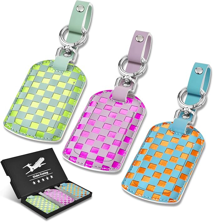 Luggage Tags for Suitcases Travel Accessories: Leather Luggage Tag 3 Pack TSA Approved Airplane T... | Amazon (US)