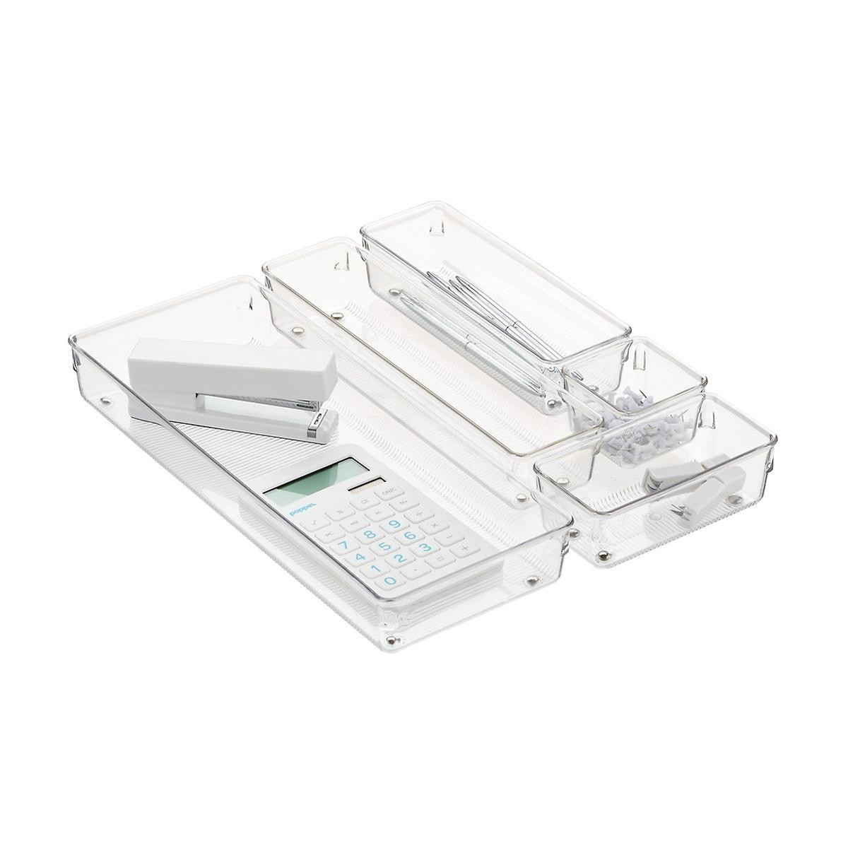 iDESIGN Linus Shallow Drawer Organizer Clear | The Container Store