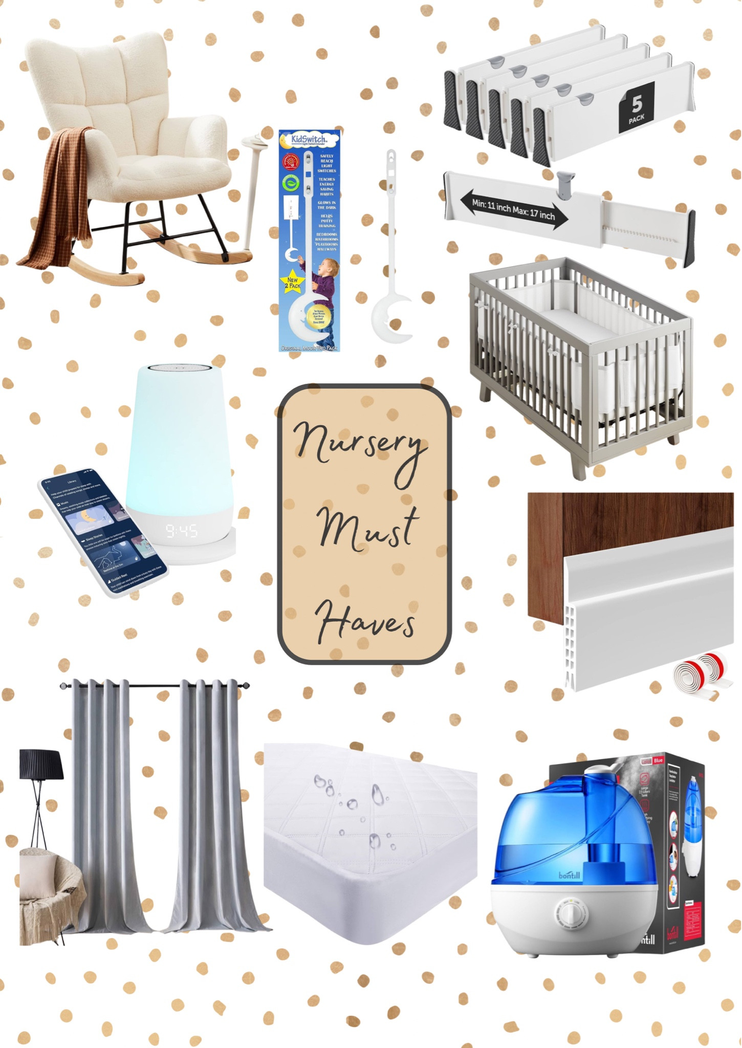 Now that I've been a parent for 5 years, these are the items I ACTUALLY USE in our nursery, and would buy and recommend 1000x over. 

Rocking chair, light switch extenders, hatch sound machine, velvet blackout curtains, humidifier, crib sheets, drawer organization, baby shower, nursery, maternity 

#LTKbump #LTKbaby #LTKkids