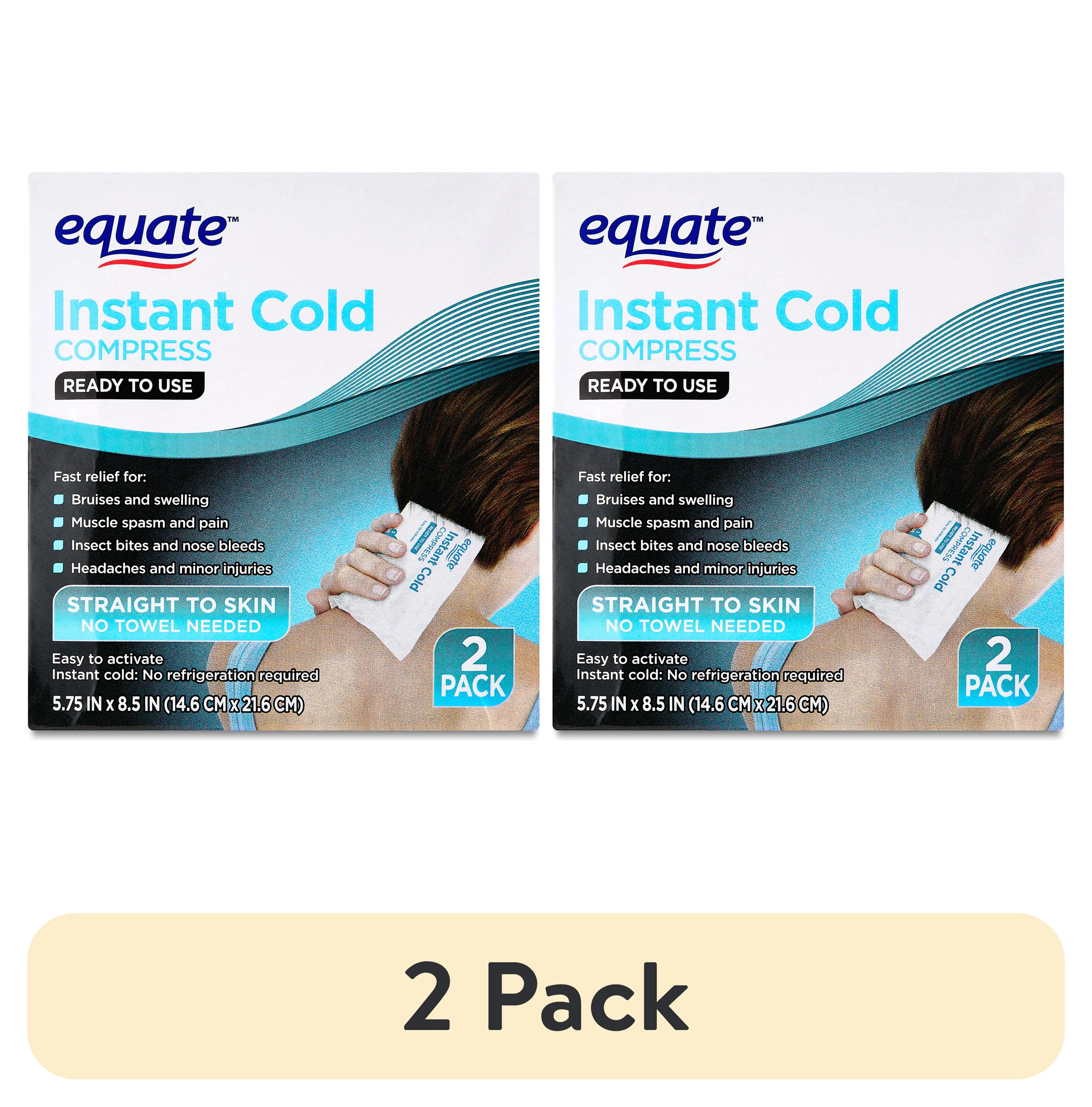 (2 pack) Equate Instant Cold Compress, Ready to Use, 2 Pack | Walmart (US)