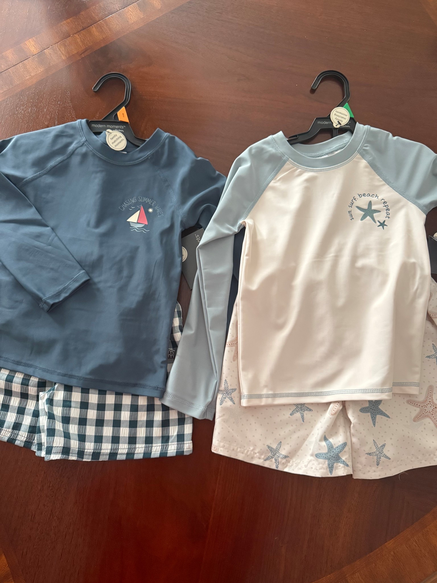 Walmart toddler boy preschooler two piece swim sets rash guard swimsuits neutral muted blue colors seashells sailboat 



#LTKKids #LTKSwim #LTKSummerEdit