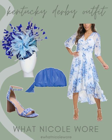 Blue and white dress for Kentucky derby // blue and white Easter dress // blue clutch // blue and white heels // blue fascinator // Kentucky derby hat // what to wear to Kentucky derby // blue and white dress for spring

#LTKstyletip #LTKsalealert #LTKfindsunder100