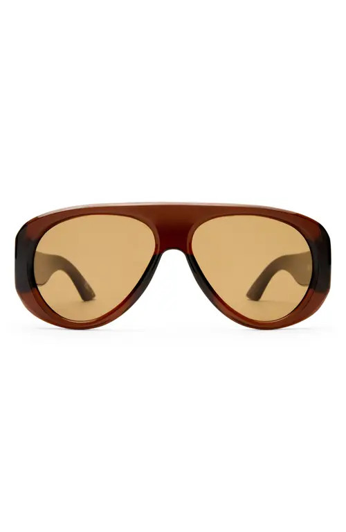 Le Specs Dream Boat 57mm Aviator Sunglasses in Cocoa/light Brown Mono at Nordstrom | Nordstrom