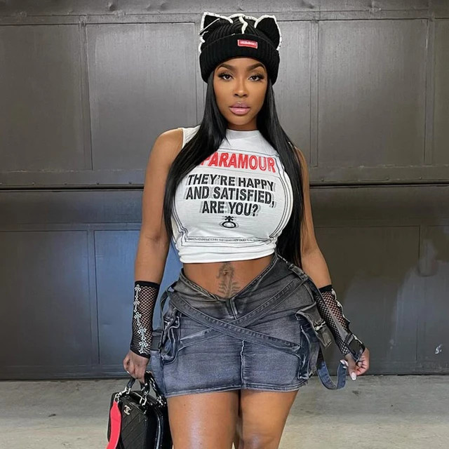 Chalecos Impresos Europeos y Estadounidenses 2024 Nueva Camiseta De Verano Delgada Y Ombligo A Tr... | AliExpress (US)