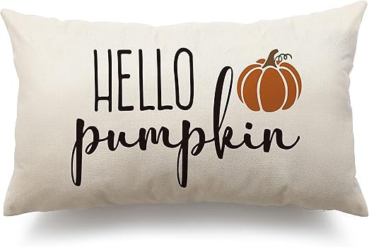 Fall Pillow Covers 12x20 Inch Fall Decorations Throw Pillowcase Autumn Farmhouse Pumpkin Linen Cu... | Amazon (US)