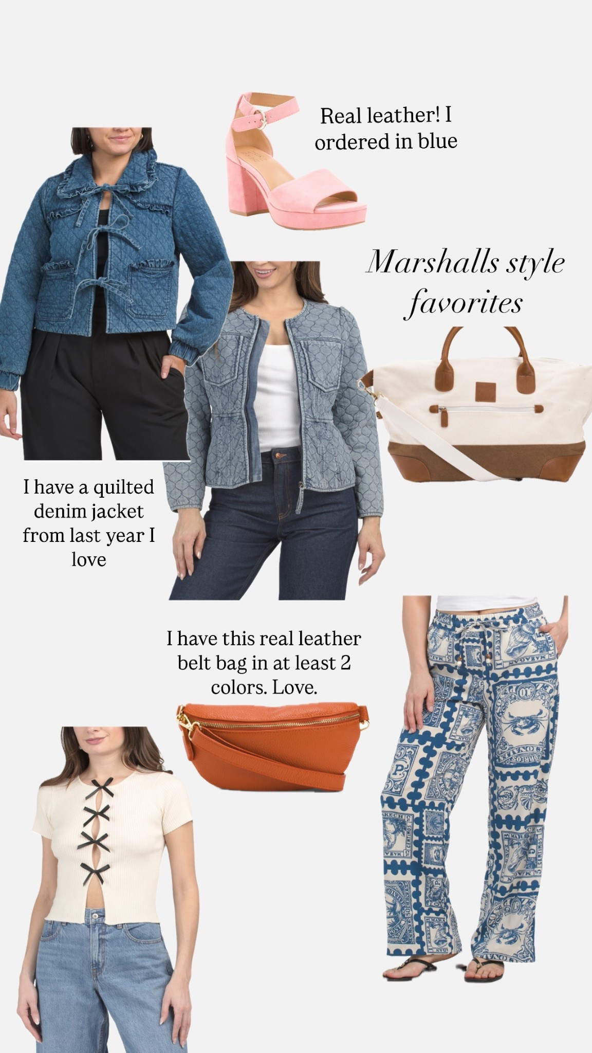 Some faves for spring from this great affordable source. I have a quilted denim jacket from last year that I love! I have that real leather belt bag in at least two colors. I ordered those fun platform suede heels in the light blue!

#LTKFindsUnder100 #LTKSeasonal #LTKFindsUnder50