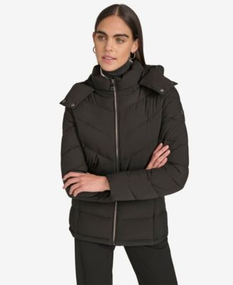 Women's Short Zip Front Puffer Jacket | Macy's