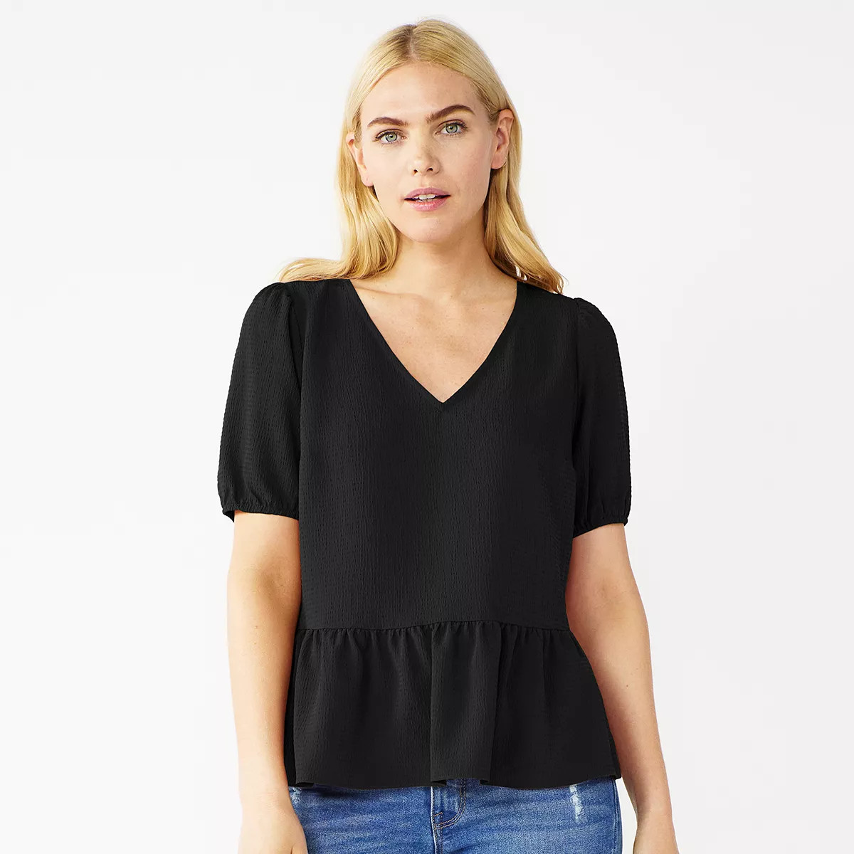 Women's Nine West Puff Sleeve Babydoll Blouse | Kohl's