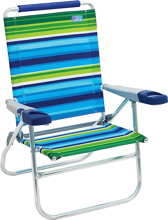 Rio Beach 15" High Beach Chair, Blue/Green Stripe, Model:ASC615-1802-1 | Amazon (US)