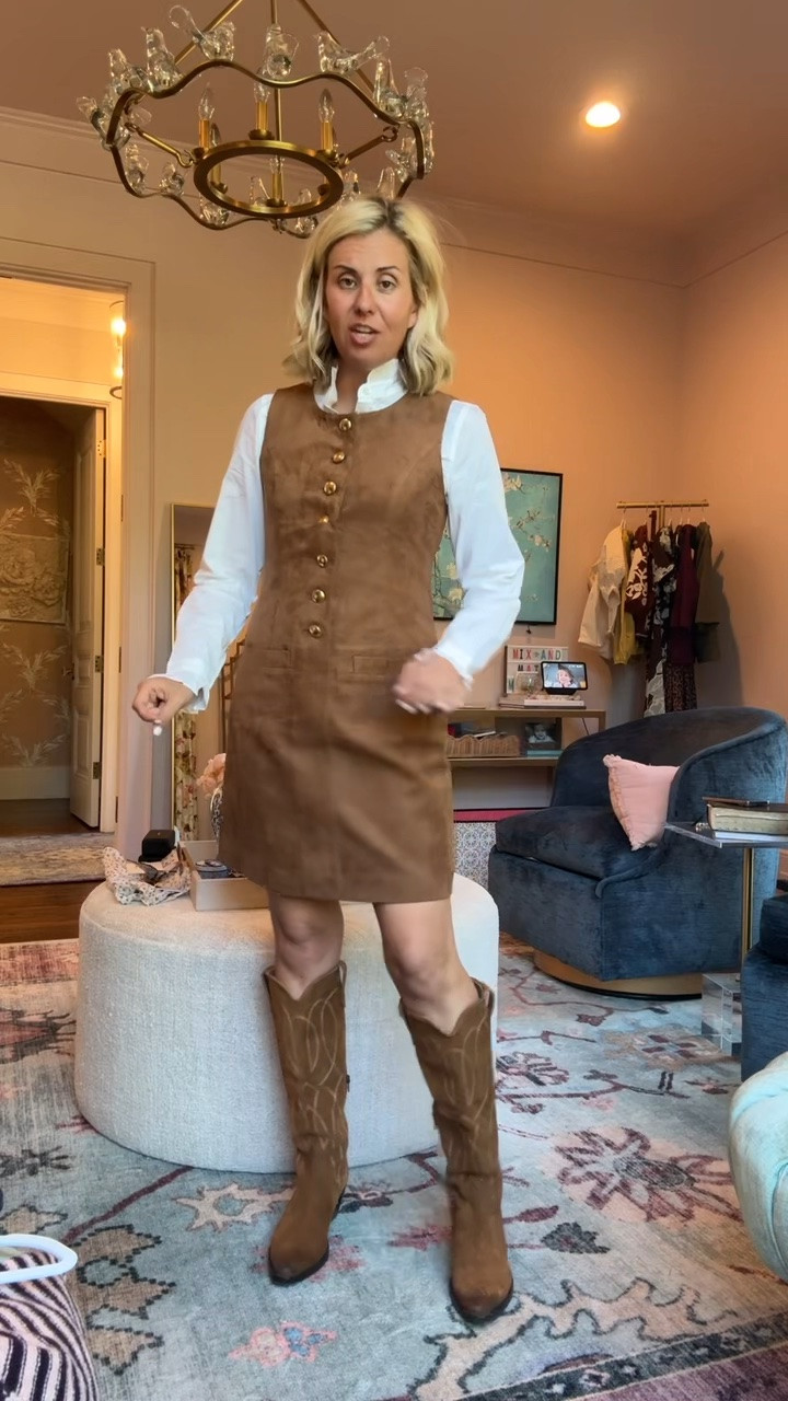 This suede dress is such a yes!

Dress - 2 
Top - xs
Boots - 8 tts

#LTKdayinmylife #LTKSeasonal #LTKOver40