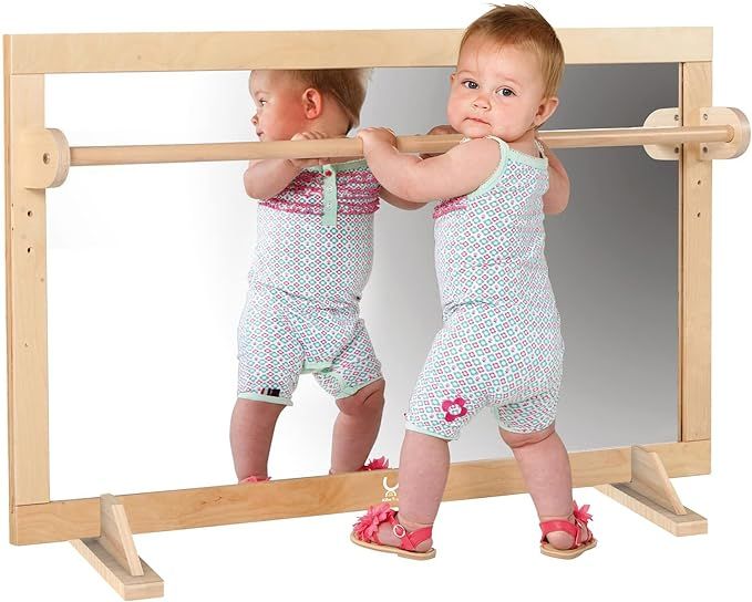 XIHAToy Coordination Mirror Montessori Wooden Toddler Mirror Safety Shatterproof Mirror Acrylic N... | Amazon (US)