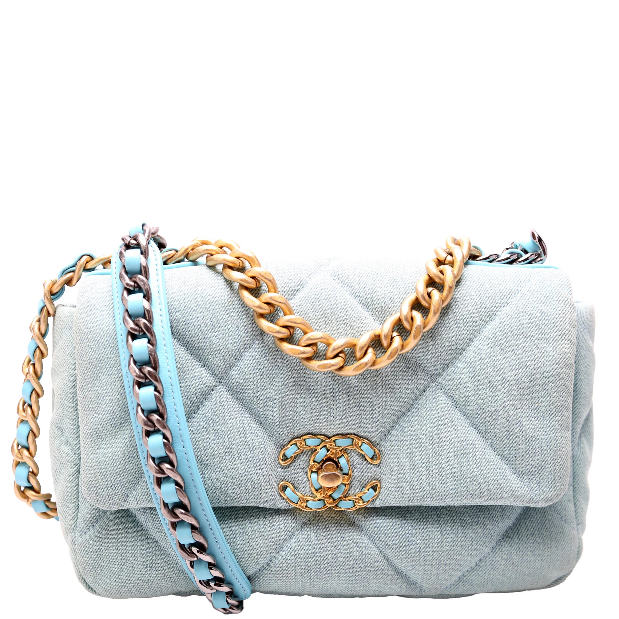 Chanel 19 Medium Denim 31M Blue | Keeks Designer Handbags
