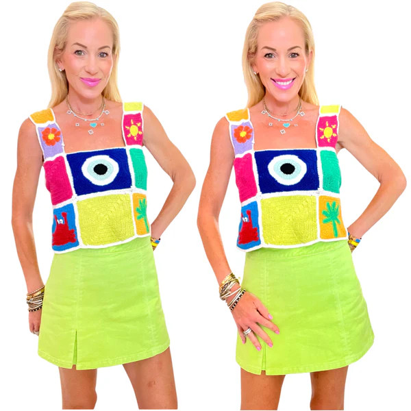 Lime Denim High Rise Austin Skort | James Ascher