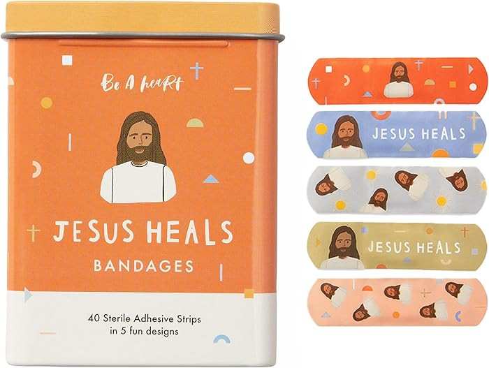 Be A Heart Original Jesus Heals Bandages, Kids Adhesive Bandages, Band-Aid for Kids (2 Bandage Ti... | Amazon (US)