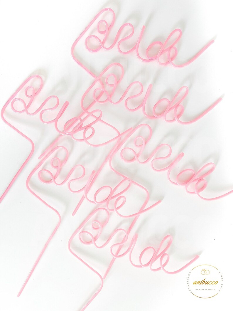 Pink Bride Straw Bachelorette Party Supplies Bachelorette Party Decoration Bride to Be Bridal Gif... | Etsy (US)