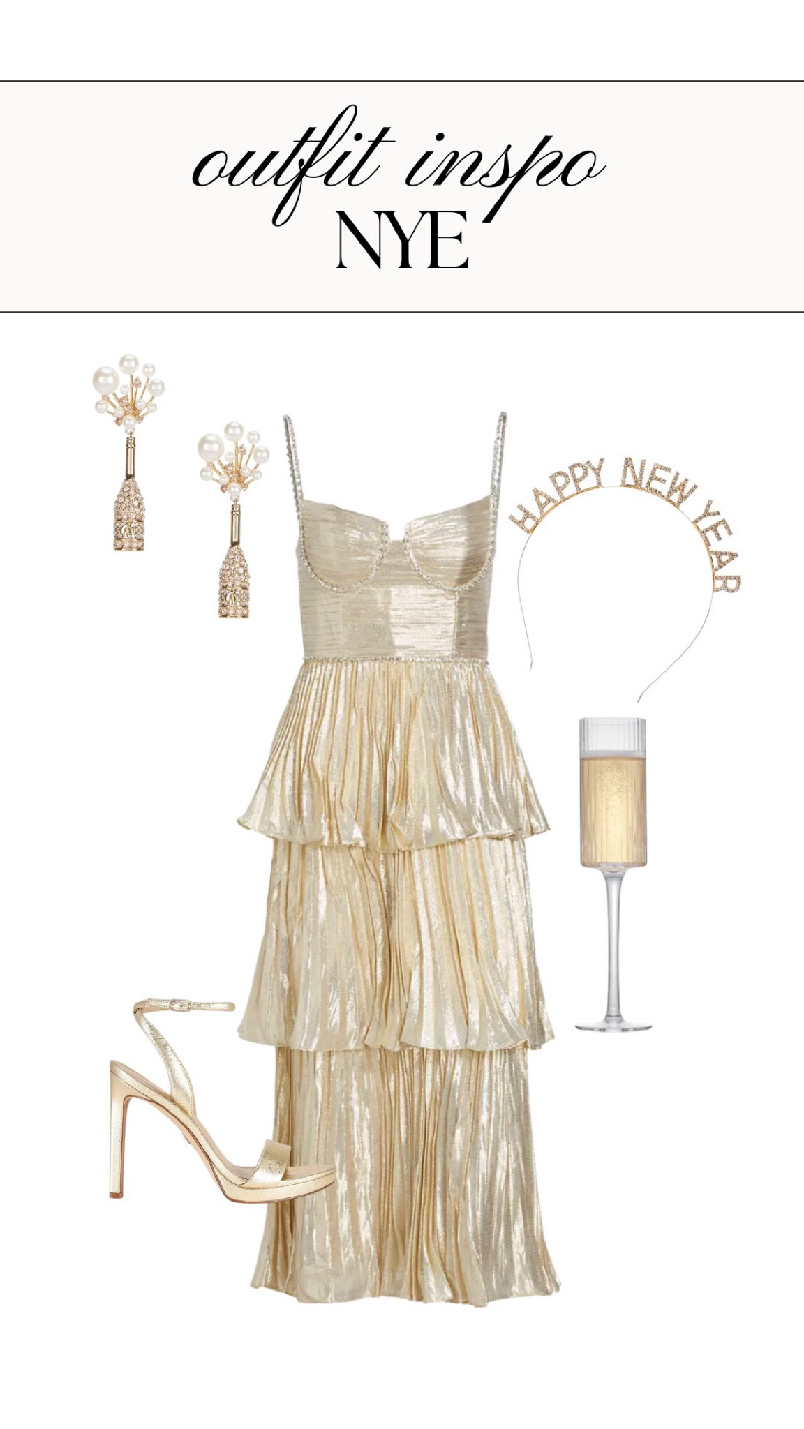 NYE party look gold dress 

#LTKstyletip #LTKparties #LTKHoliday