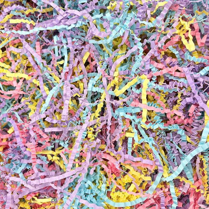 Hiwtonk 200g Easter Grass, Pink Yellow Purple Blue Multicolor Mix - Crinkle Cut Paper Shred for G... | Amazon (US)