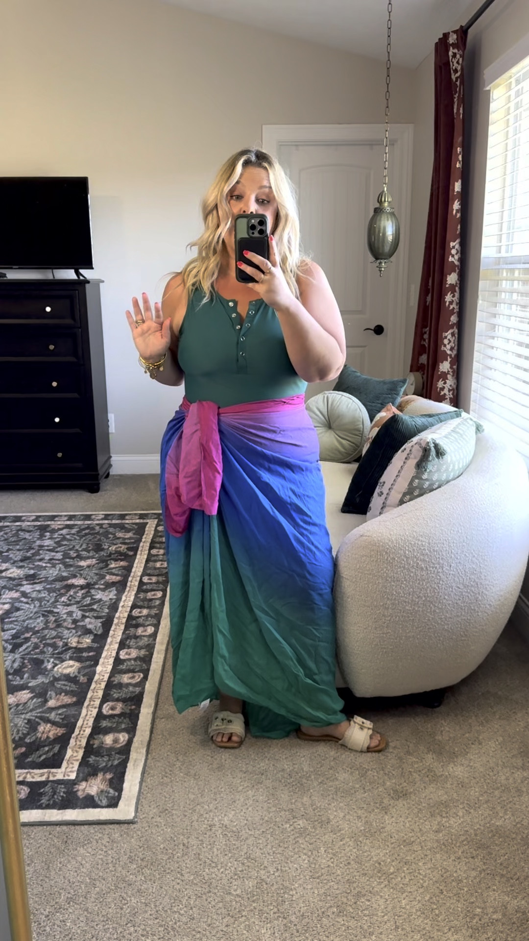 Full coverage one piece bathing suit for the mom on the go! I love this sarong cover up so much! I’m size 16, wearing my usual XL

#LTKPlusSize #LTKWatchNow #LTKSwim