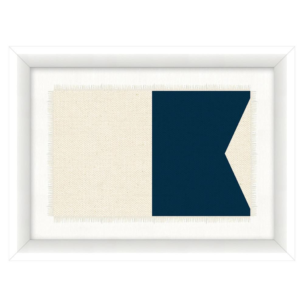 Cardi Coastal Beach White Graphic Flag White Frame Painting A - 9x12 | Kathy Kuo Home