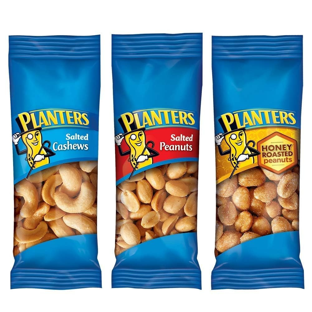 PLANTERS Variety Pack, Salted Cashews, Salted Peanuts & Honey Roasted Peanuts, On-the-Go Nut Snac... | Amazon (US)